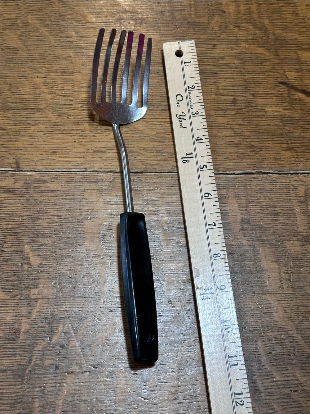 VTG FOLEY Pastry Fork Blender 6 Tines Black Handle Stainless Steel